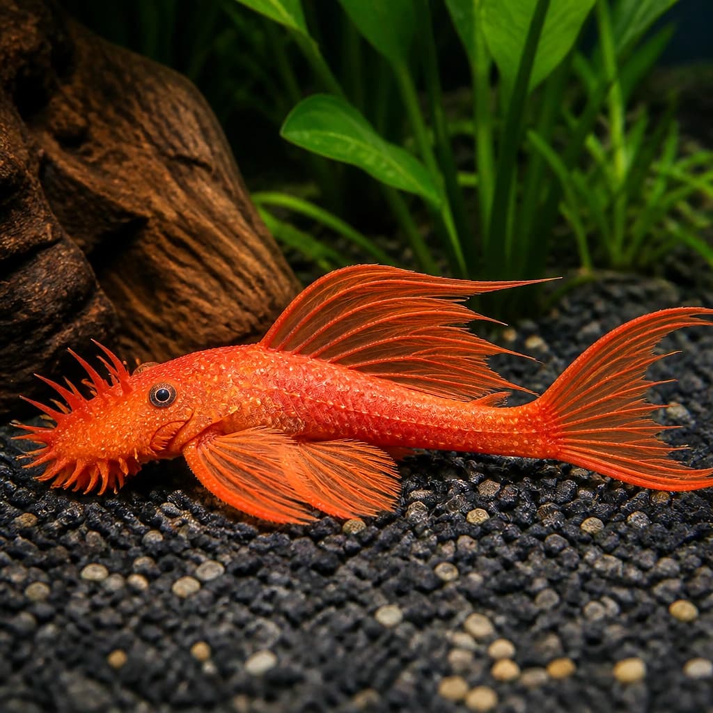 Red Super Red Long Fin Bristlenose Pleco - Ancistrus Sp. - South American Catfish (Ancistrus sp.) - Buy Online UK |...