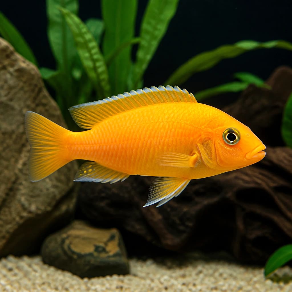 Sunflower Lamprologus (Neolamprologus helianthus) - yellow Lake Tanganyika cichlid