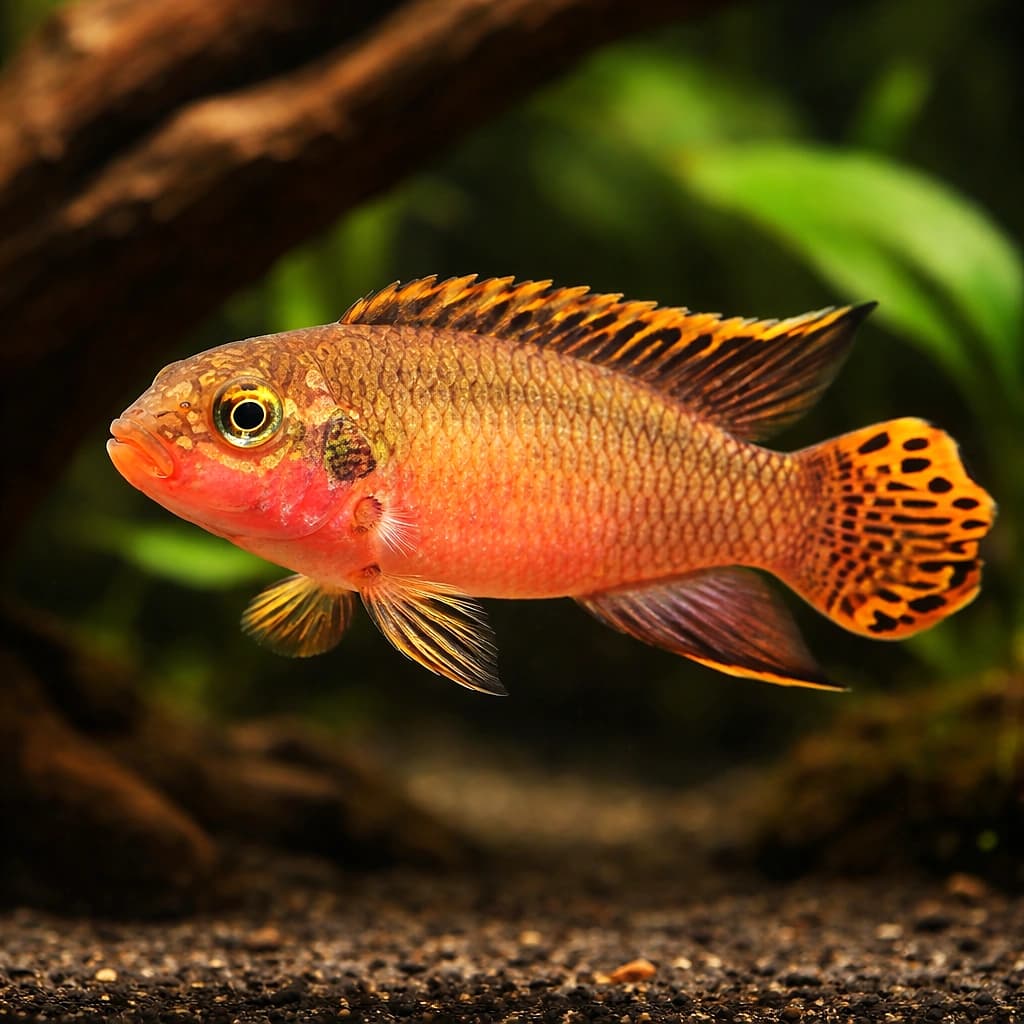 Pelvicachromis taeniatus Dehane - beautifully coloured West African dwarf cichlid