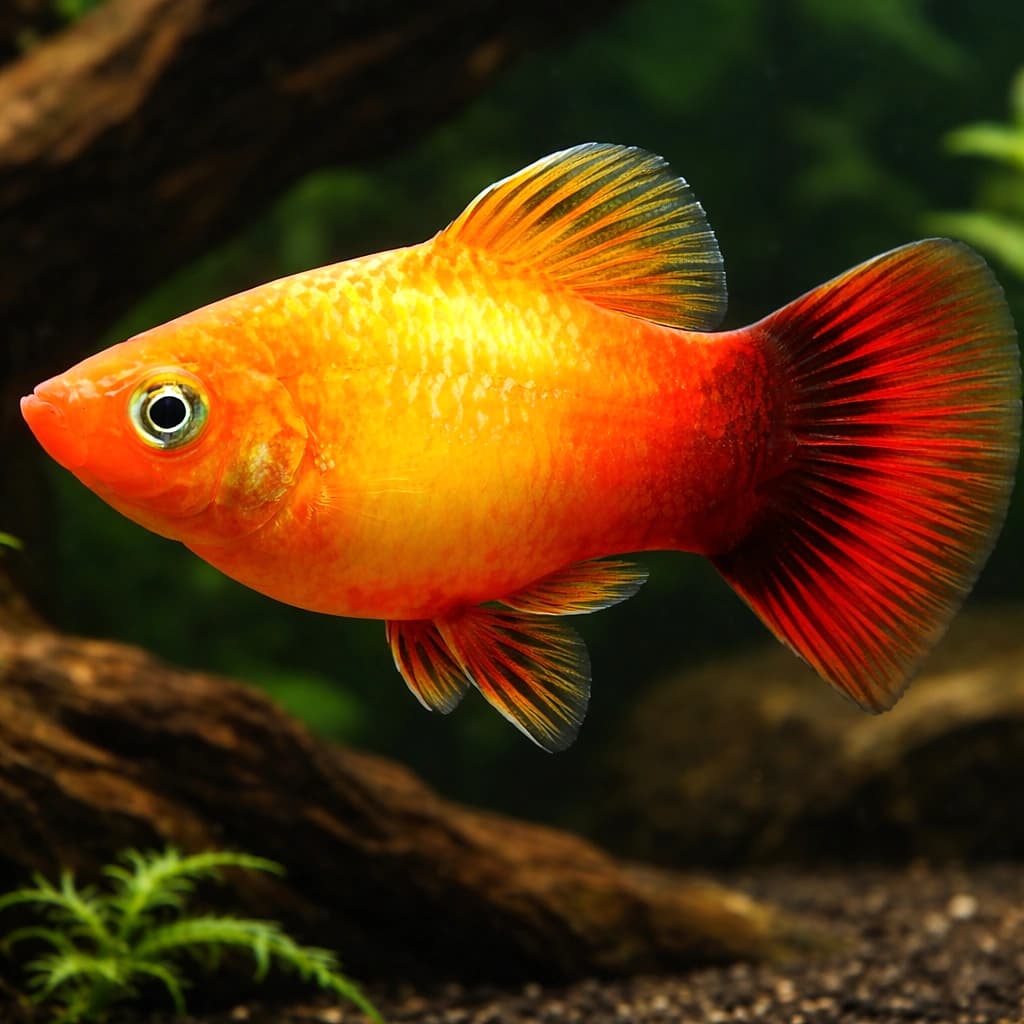 Coral Red Platies – vibrant solid-red Xiphophorus maculatus livebearers