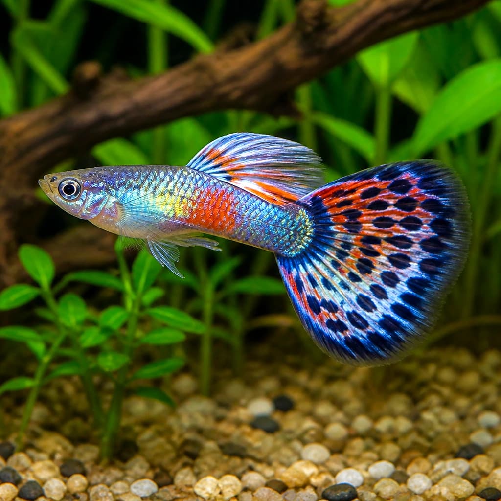 Poecilia reticulata male multicolor