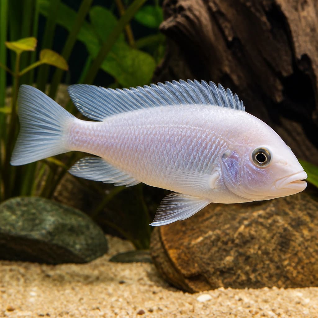 Snow White Sunburst Fryeri Cichlid (Sciaenochromis fryeri) - brilliant Malawi haplochromine