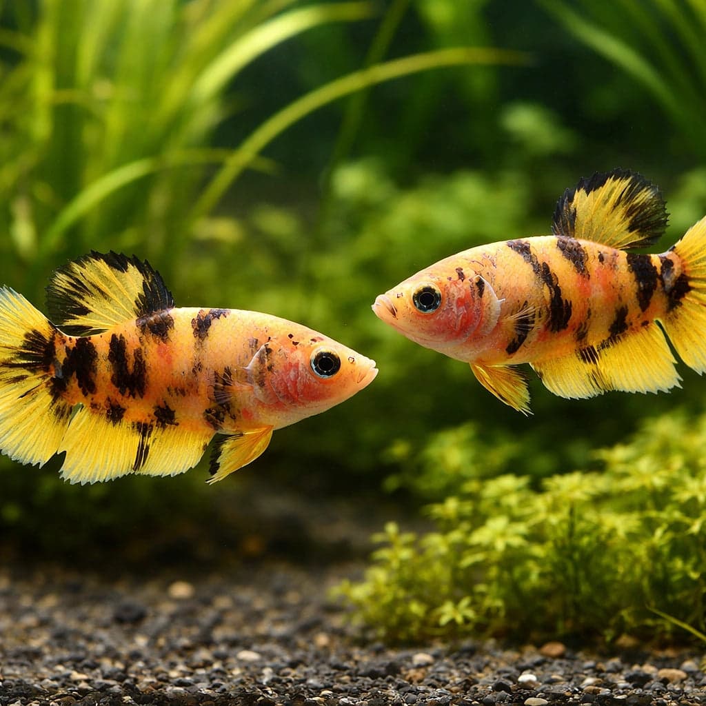 A Mix Plakat female betta — a shorter-finned strain that suits sorority tanks