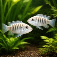 Labidochromis sp. nkali — African cichlids UK — Lake Malawi Cichlids UK — pair in a planted aquarium — representative image - view 2