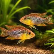 Agassiz' Dwarf Cichlid Santerem — pair in a planted aquarium — representative image - view 2
