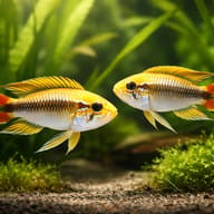 Agassiz´s blue dwarf cichlid — pair in a planted aquarium — representative image - view 2
