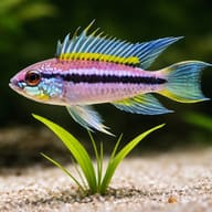 Agassiz´s Rio Madeira dwarf cichlid — close view showing fin and scale detail — representative image - view 4