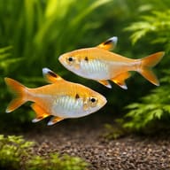 Albino Pristella / Golden X-Ray Tetra (Pristella maxillaris) — Albino Pristella shoal in planted aquarium visual - view 2