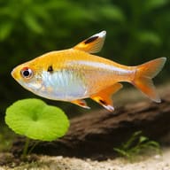 Albino Pristella / Golden X-Ray Tetra (Pristella maxillaris) — Albino Pristella scale and plant aquarium visual - view 4