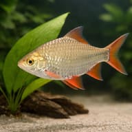 Albino Tinfoil Barb scale and fin detail — representative image - view 4