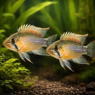 Algodon Dwarf Cichlid — pair in a planted aquarium — representative image - view 2