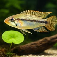Amazon yellow dwarf cichlid — close view showing fin and scale detail — representative image - view 4
