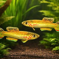Amiet's Killie (Aphyosemion amieti) — pair in a planted aquarium — representative image - view 2