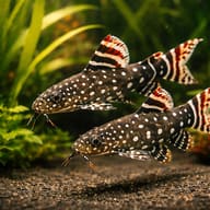 Angel Squeaker (Synodontis angelicus) pair showing spotted Synodontis body pattern — representative image - view 2