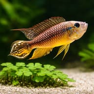 Apistogramma agassizii Alenquer Red Tail with plants for scale — representative image - view 4