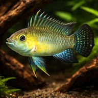 Jurua Dwarf Cichlid (Apistogramma juruensis) in a planted dwarf-cichlid aquarium — representative image - view 1