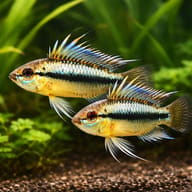 Trifasciata Dwarf Cichlid red pair in a planted aquarium — representative image - view 2