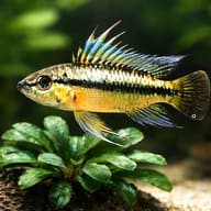 Trifasciata Dwarf Cichlid red close view showing fin and scale detail — representative image - view 4