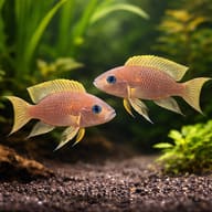 Lamprologus falcicula pair-style Tanganyika aquarium scene — representative image - view 2