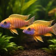 Representative image of two Benga Peacock Cichlids; not a sexed pair or housing recommendation - view 2