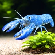 Australian Blue Pearl Crayfish (Cherax destructor) — Australia bleu pearl lobster — close view showing fin and scale detail - view 4