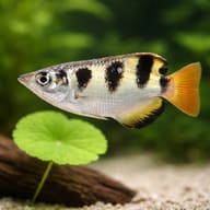 Banded Archerfish (Toxotes jaculatrix) stripe pattern and arched back detail — representative image - view 4