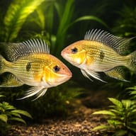 Bandit Cichlid — pair in a planted aquarium — representative image - view 2