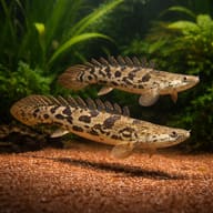 Delhezi Bichir — Two Delhezi Bichirs (Polypterus delhezi) in a planted aquarium, representative generated illustration - view 3