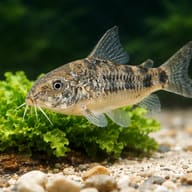Peppered Corydoras — best algae eating fish — Catfish cory pleco — close view showing fin and scale detail - view 4