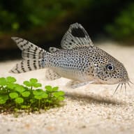 Corydoras punctatus — best algae eating fish — Catfish cory pleco — close view showing fin and scale detail - view 4