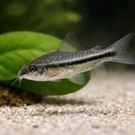 Pigmy Corydoras (Corydoras pygmaeus) — best algae eating fish — Catfish cory pleco — close view showing fin and scale detail - view 4