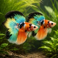 Illustrative two-male Double Tail Betta comparison - view 2