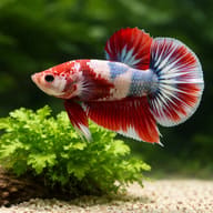 Betta spl. male plakat mix — betta fish temperature — Betta Fighter fish UK — close view showing fin and scale detail - view 4
