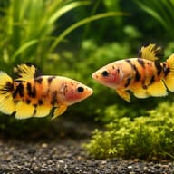 Female Betta — betta fish temperature — Betta Fighter fish UK — pair in a planted aquarium — representative image - view 2