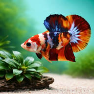 Betta spl. male plakat koi — betta fish temperature — Betta Fighter fish UK — close view showing fin and scale detail - view 4