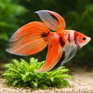Veiltail Nemo Male Betta — betta fish temperature — Betta Fighter fish UK — close view showing fin and scale detail - view 4