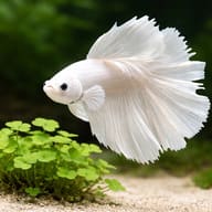 Libby Betta, Split-Tailed Betta White - XL — betta fish temperature — Betta Fighter fish UK - view 4