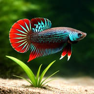 Crescent Betta, Peaceful Betta — betta fish UK — Betta Fighter fish UK — close view showing fin and scale detail - view 4