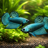 Betta spl. male Alien green — betta fish UK — Betta Fighter fish UK — pair in a planted aquarium — representative image - view 4