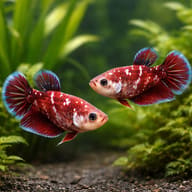Betta spl. female plakat galaxy L — pair in a planted aquarium — representative image - view 2