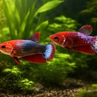 Betta spl. female plakat mix L — pair in a planted aquarium — representative image - view 2