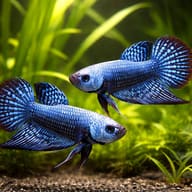 Betta spl. male Alien blue L — pair in a planted aquarium — representative image - view 2