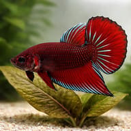 Betta spl. male Benjarong red L — close view showing fin and scale detail — representative image - view 4