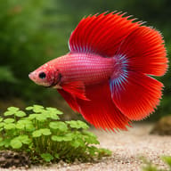 Betta spl. male double tail red XL — close view showing fin and scale detail — representative image - view 4