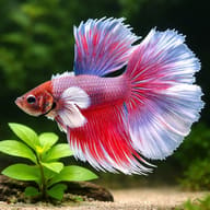 Betta spl. male halfmoon bicolor big ears XL — close view showing fin and scale detail — representative image - view 4