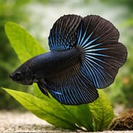 Betta spl. male halfmoon black orchid XL — close view showing fin and scale detail — representative image - view 4