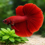 Betta spl. male halfmoon red XL — close view showing fin and scale detail — representative image - view 4