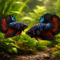 Betta spl. male plakat avatar L — pair in a planted aquarium — representative image - view 2