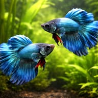Betta spl. male rose blue XL — pair in a planted aquarium — representative image - view 2