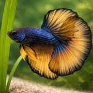 Betta spl. male SuperDelta mustard XL — close view showing fin and scale detail — representative image - view 4